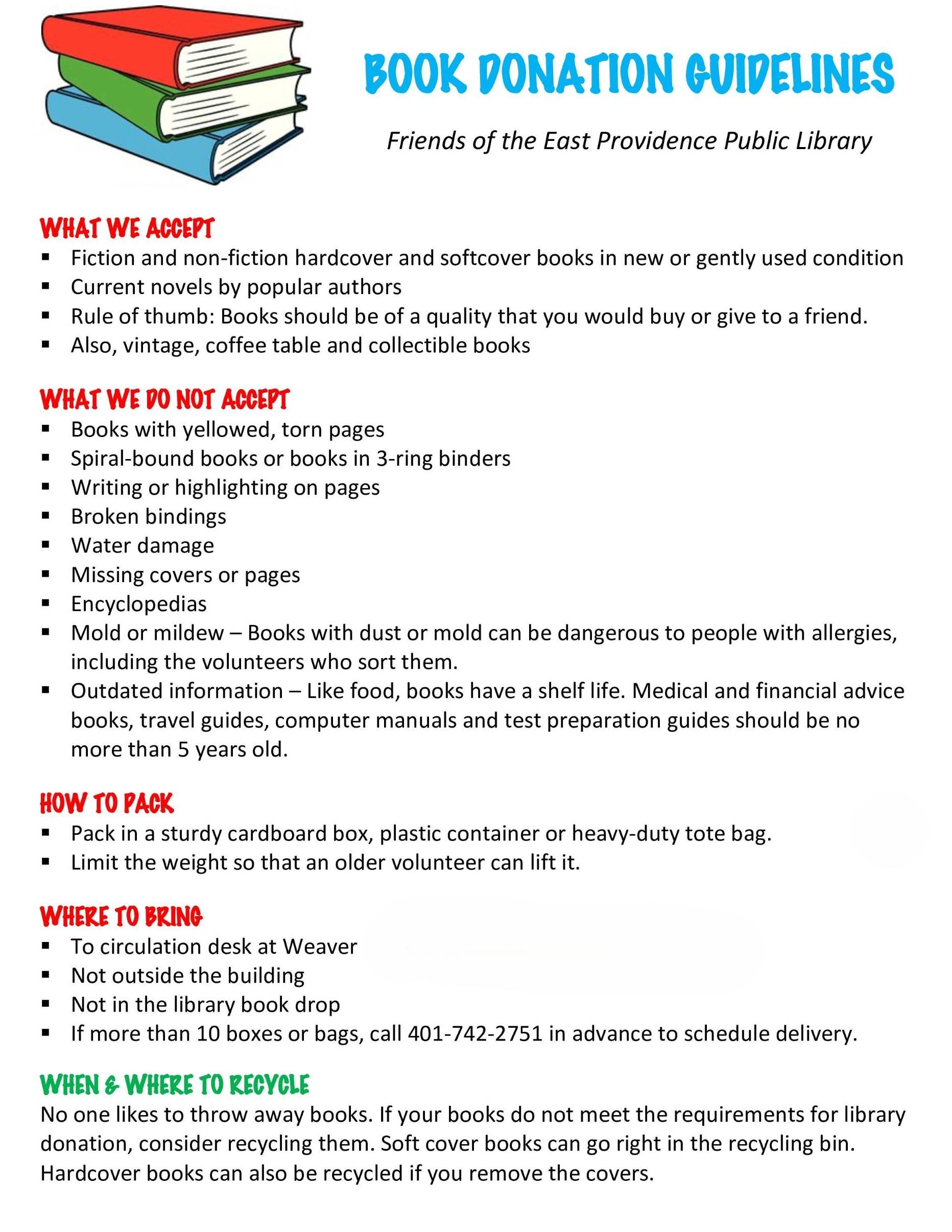 donation guidelines