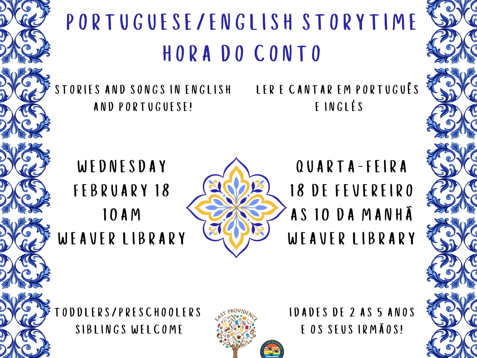 Portguese story time flyer