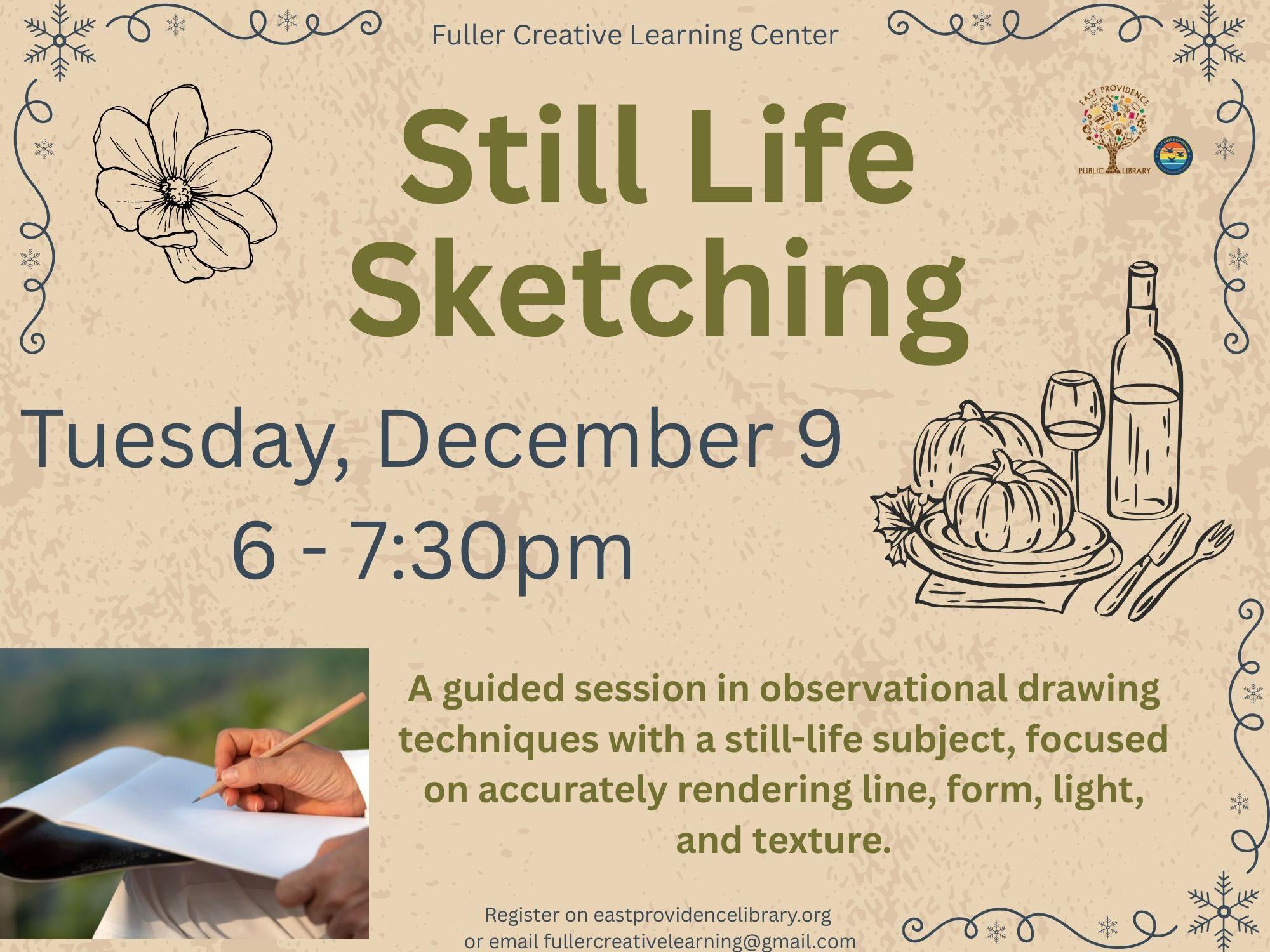 Still Life Sketching flyer