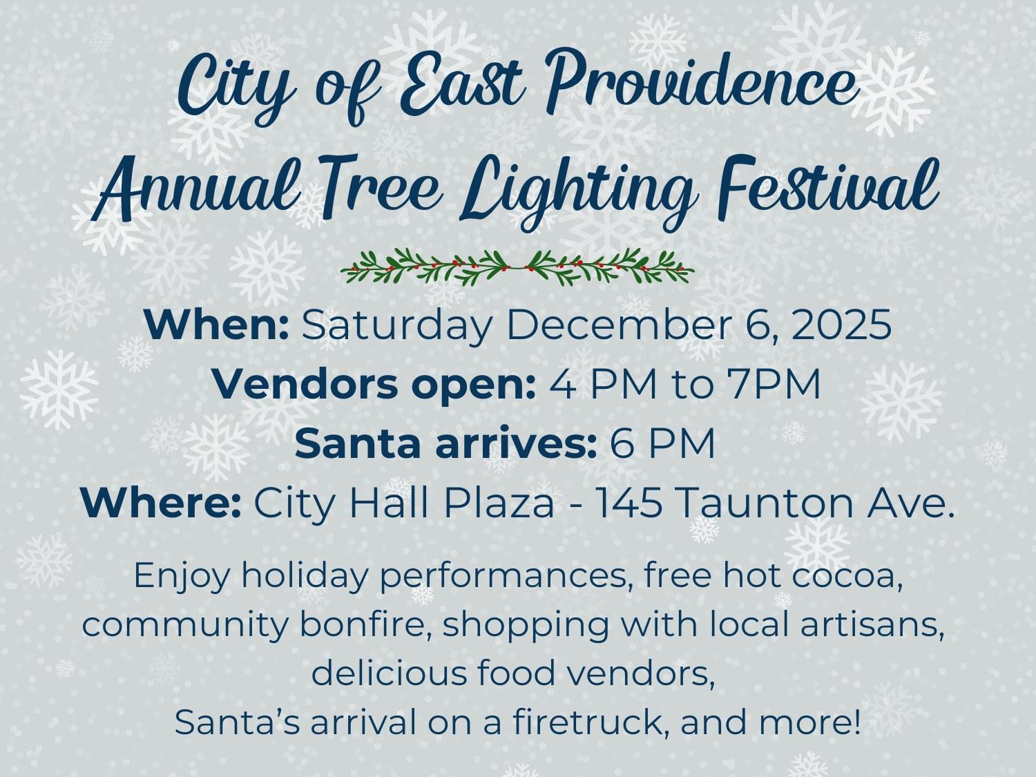City Hall tree lighting information flyer